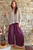 Santos Cushion Cotton Quirky Pant Aubergine?